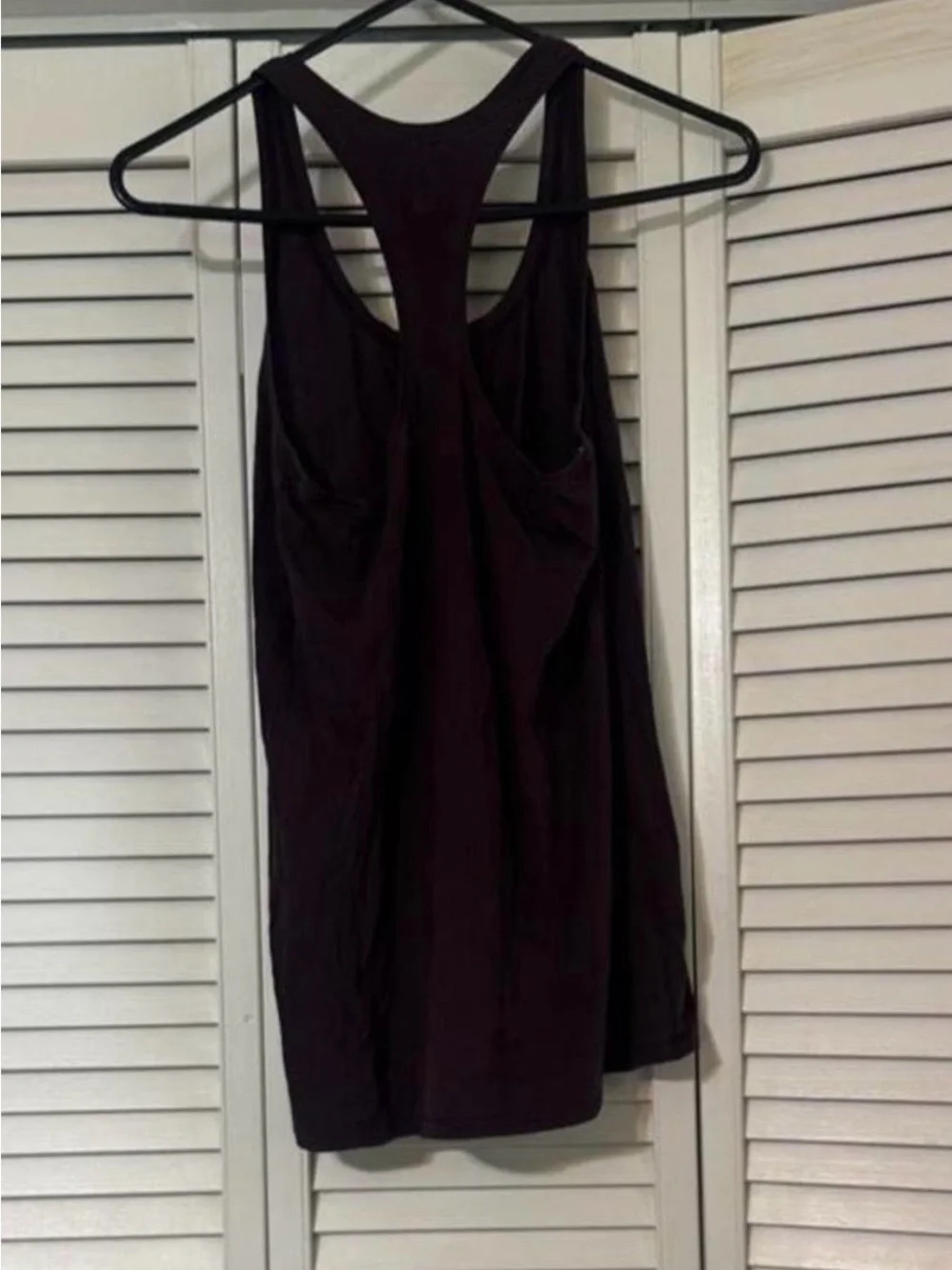 Lululemon Women's Black Racerback Tank Top - Classic Scoop Neck Dark Purple